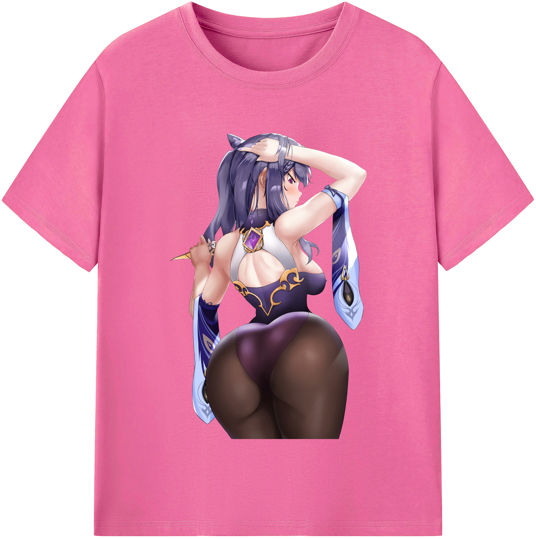 げんし神 刻晴 こくせい genshin Kokusei レディースカジュアルプリントTシャツ（綿100％）